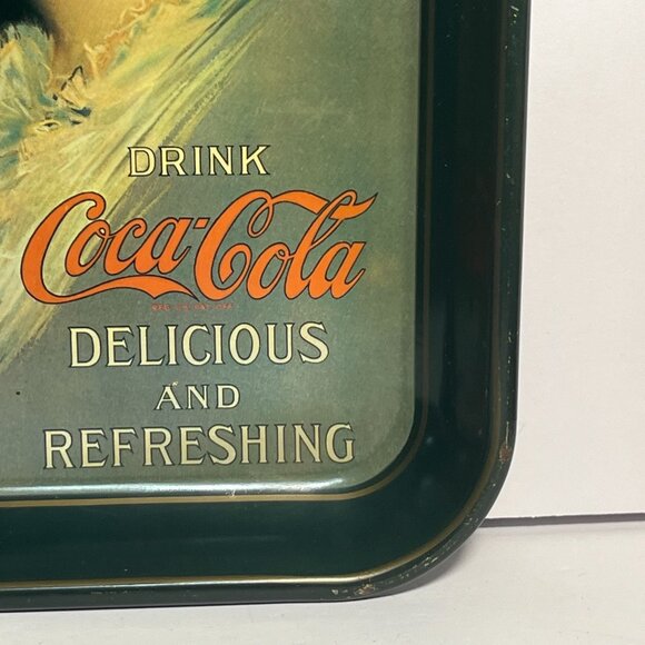 Vintage Coca Cola Hamilton King Girl Metal Serving Tray - Picture 5 of 12